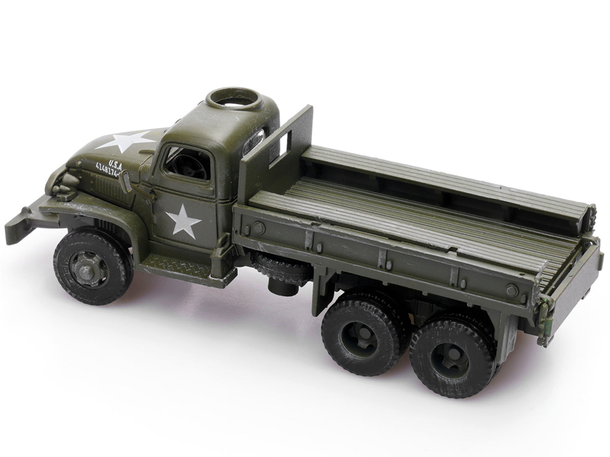 GMC CCKW 353 Truck With Mounted Gun Olive Drab '4148174-S' US Army World War II 1/72 Diecast Model by Legion