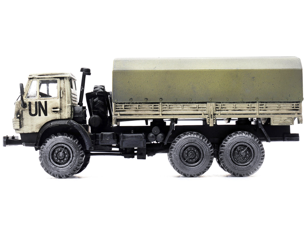 Kamaz 4310 Transport Truck Beige (Weathered) 'United Nations' 1/72 Diecast Model by Legion