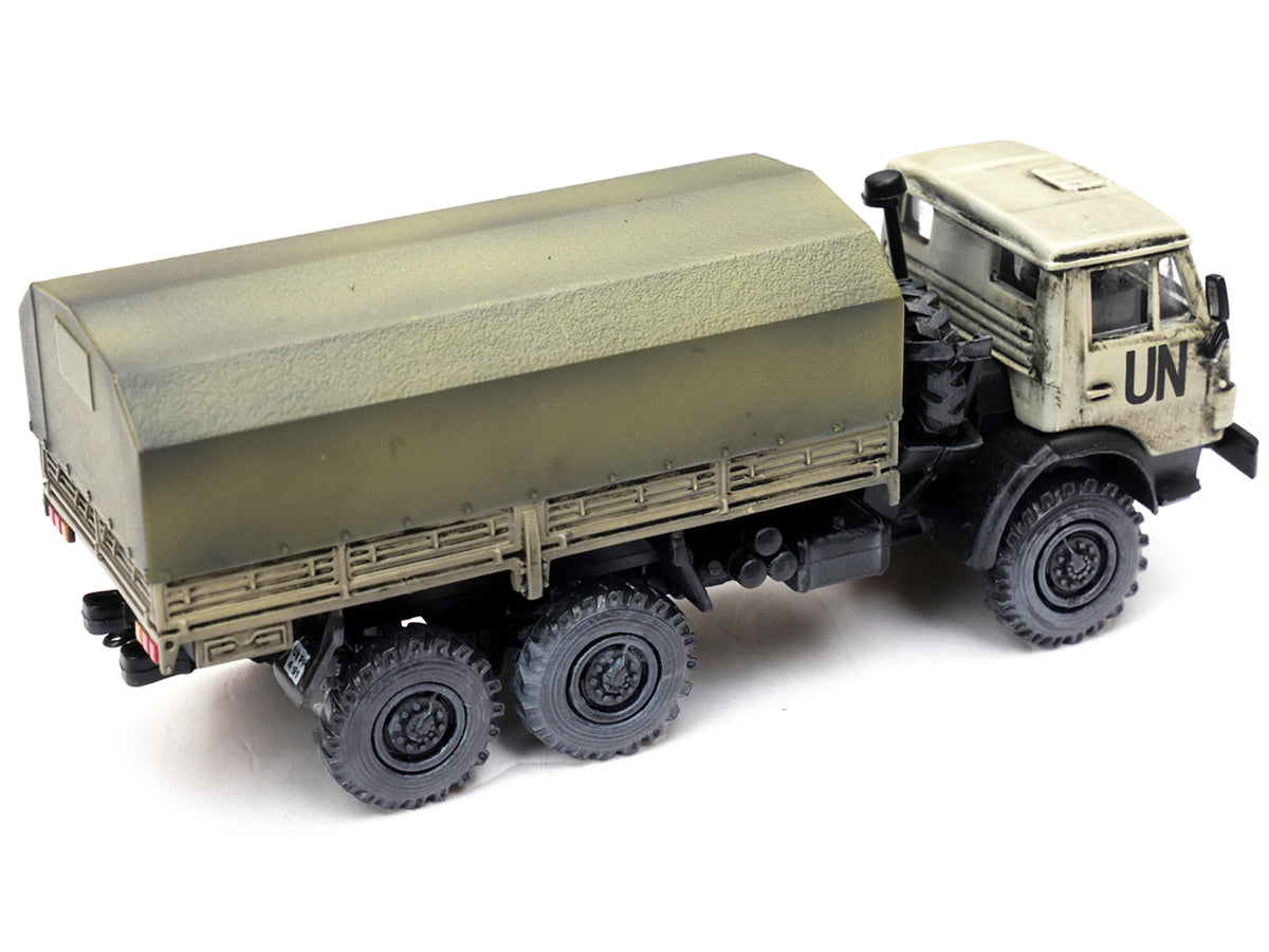 Kamaz 4310 Transport Truck Beige (Weathered) 'United Nations' 1/72 Diecast Model by Legion
