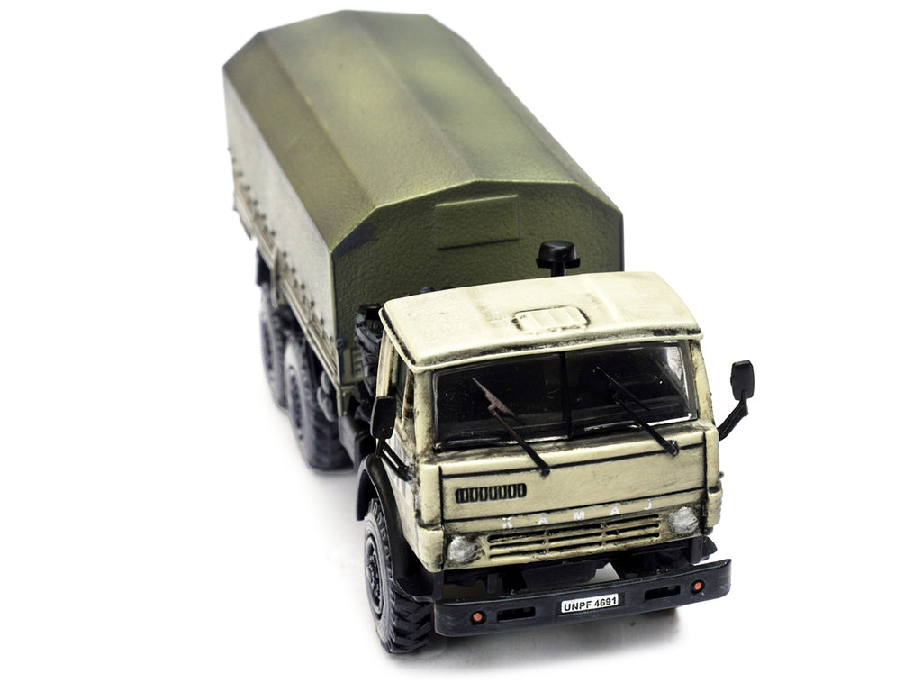 Kamaz 4310 Transport Truck Beige (Weathered) 'United Nations' 1/72 Diecast Model by Legion