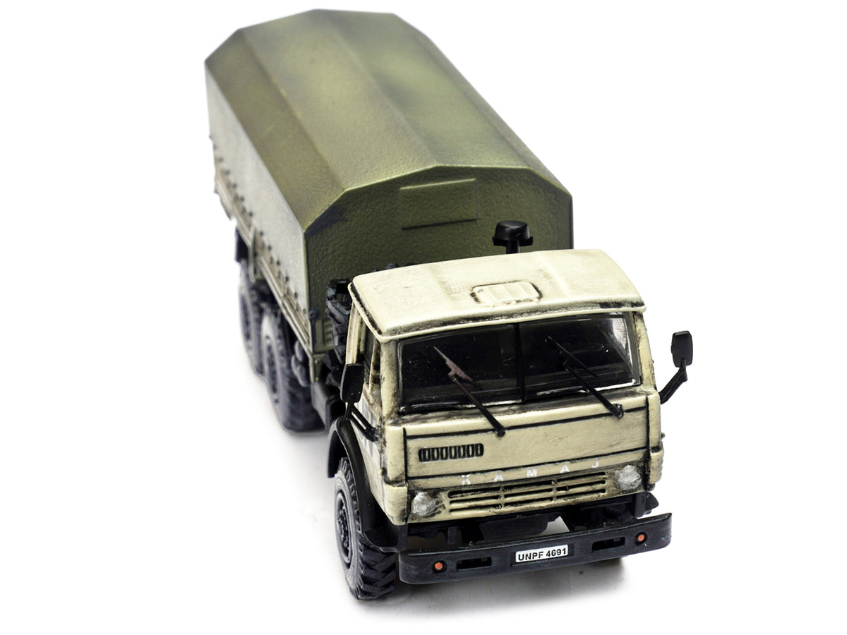 Kamaz 4310 Transport Truck Beige (Weathered) 'United Nations' 1/72 Diecast Model by Legion