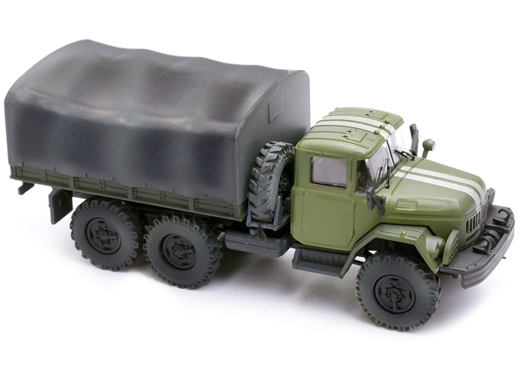 ZIL 131 Cargo Truck Green with White Stripes 'Ukrainian Ground Forces' 1/72 Diecast Model by Legion