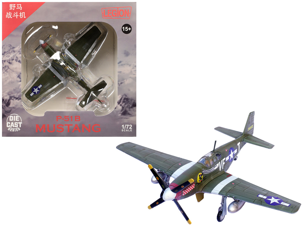 North American P-51B Mustang Aircraft 'Shangri-La 336th Fighter Squadron 4th Fighter Group' (1944) United States Army Air Forces 1/72 Diecast Model Airplane by Legion