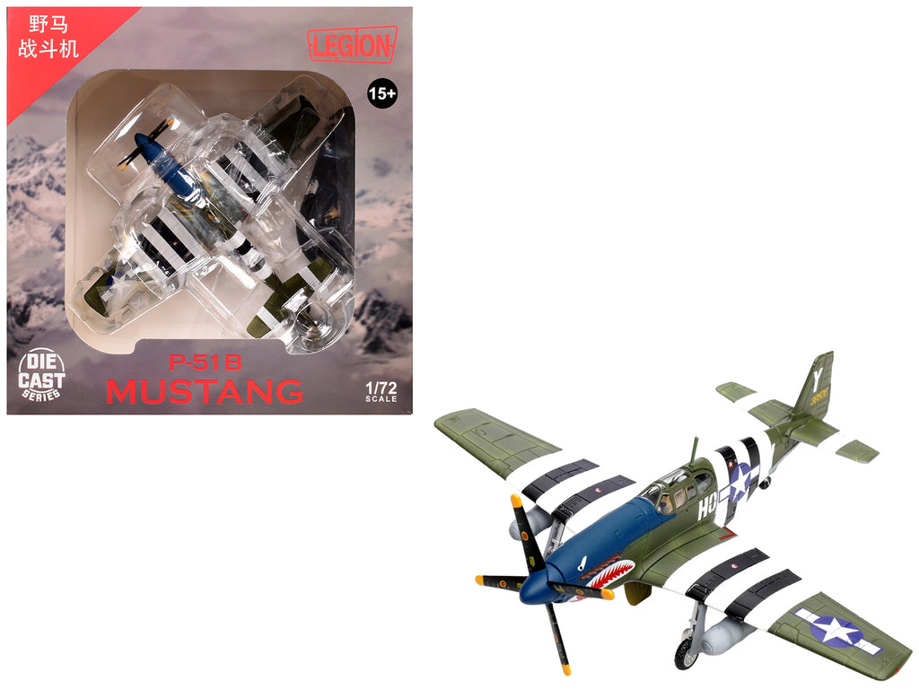 North American P-51B Mustang Aircraft 'John Bennett 487th Fighter Squadron 352nd Fighter Group Blue-Nosed Bastards of Bodney RAF Bodney' (1944) United States Army Air Forces 1/72 Diecast Model Airplane by Legion