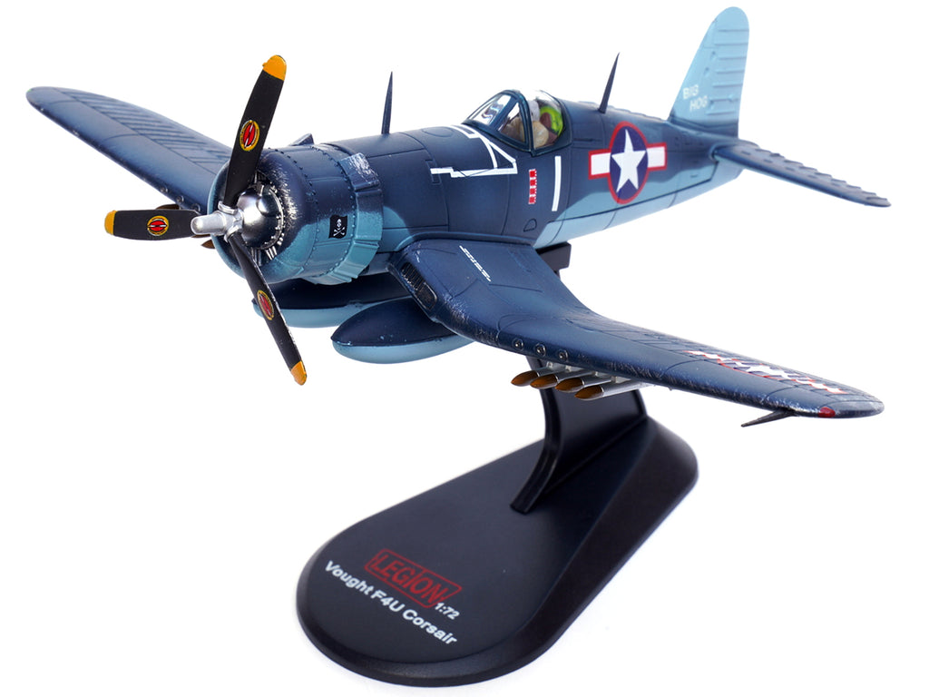 Vought F4U-1A Corsair Fighter Plane 'Big Hog' VF-17 'Jolly Rogers' Captain Tommy Blackburn US Navy (1943) 1/72 Diecast Airplane Model by Legion
