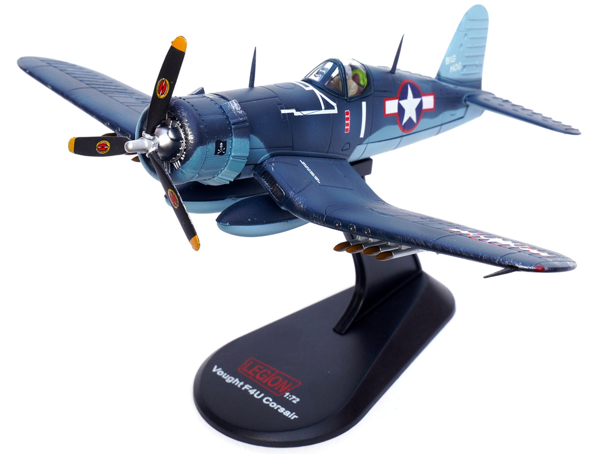 Vought F4U-1A Corsair Fighter Plane 'Big Hog' VF-17 'Jolly Rogers' Captain Tommy Blackburn US Navy (1943) 1/72 Diecast Airplane Model by Legion
