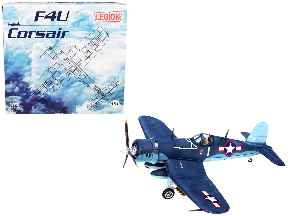 Vought F4U-1A Corsair Fighter Plane 'Big Hog' VF-17 'Jolly Rogers' Captain Tommy Blackburn US Navy (1943) 1/72 Diecast Airplane Model by Legion