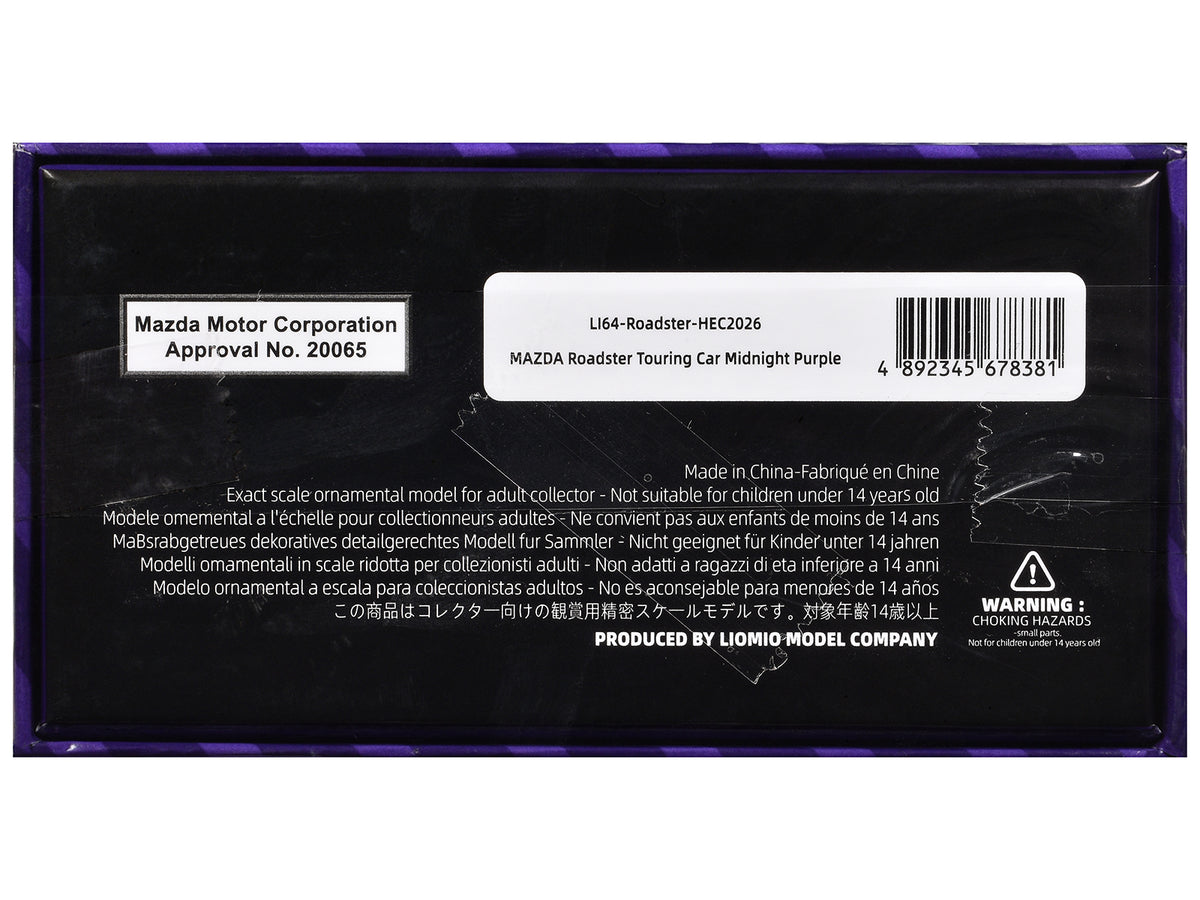 Mazda Roadster Touring Car RHD (Right Hand Drive) Midnight Purple Metallic 'Hobby Expo China 2026 Event Edition' 1/64 Diecast Model Car by Liomio