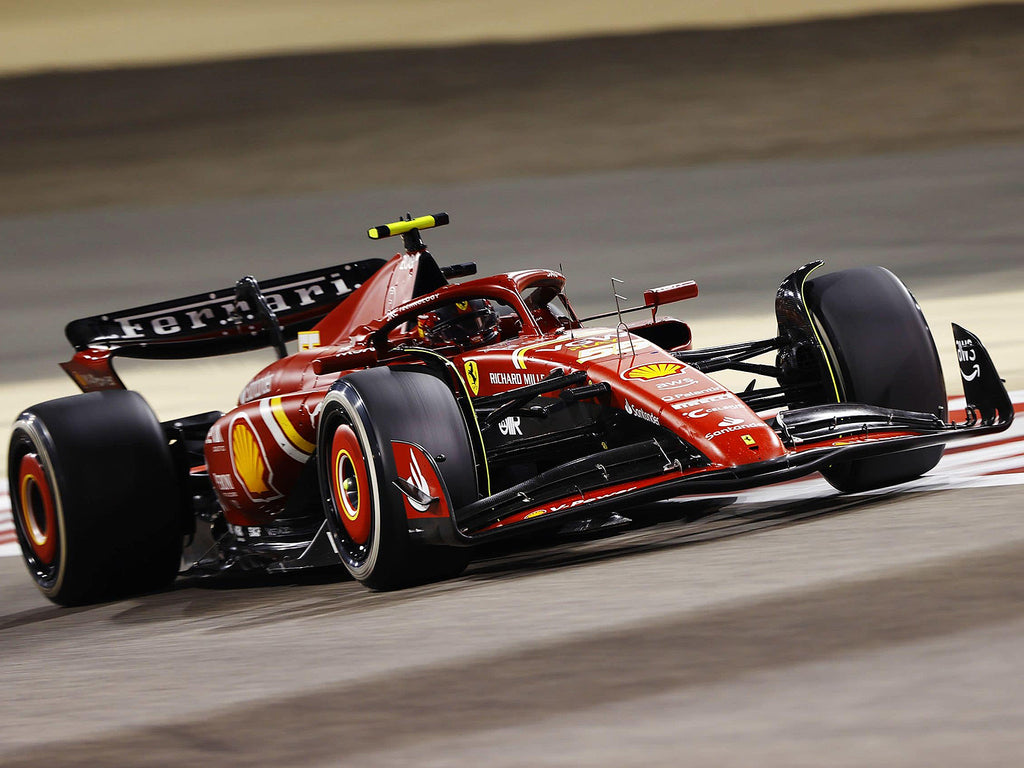 Ferrari SF-24 #55 Carlos Sainz 3rd Place Formula One F1 'Bahrain GP' (2024) with Acrylic Display Case 1/18 Model Car by LookSmart