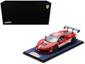 Ferrari 296 GT3 Challenge #32 'Launch Version' Red with White Stripes with Acrylic Display Case 1/18 Model Car by LookSmart