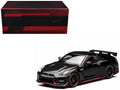 2022 Nissan GT-R Nismo (R35) RHD (Right Hand Drive) Meteor Flake Black Pearl with Carbon Hood and Top 'Senior 64' Series 1/64 Diecast Model Car by MotorHelix