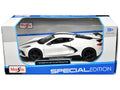2020 Chevrolet Corvette Stingray Coupe White with Black Stripes 'Special Edition' Series 1/24 Diecast Model Car by Maisto