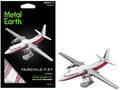 Model Kit Fairchild F-27 Commercial Aircraft 'Pacific Alaska' White with Red Stripes (Moderate Difficulty) Steel Model by Metal Earth