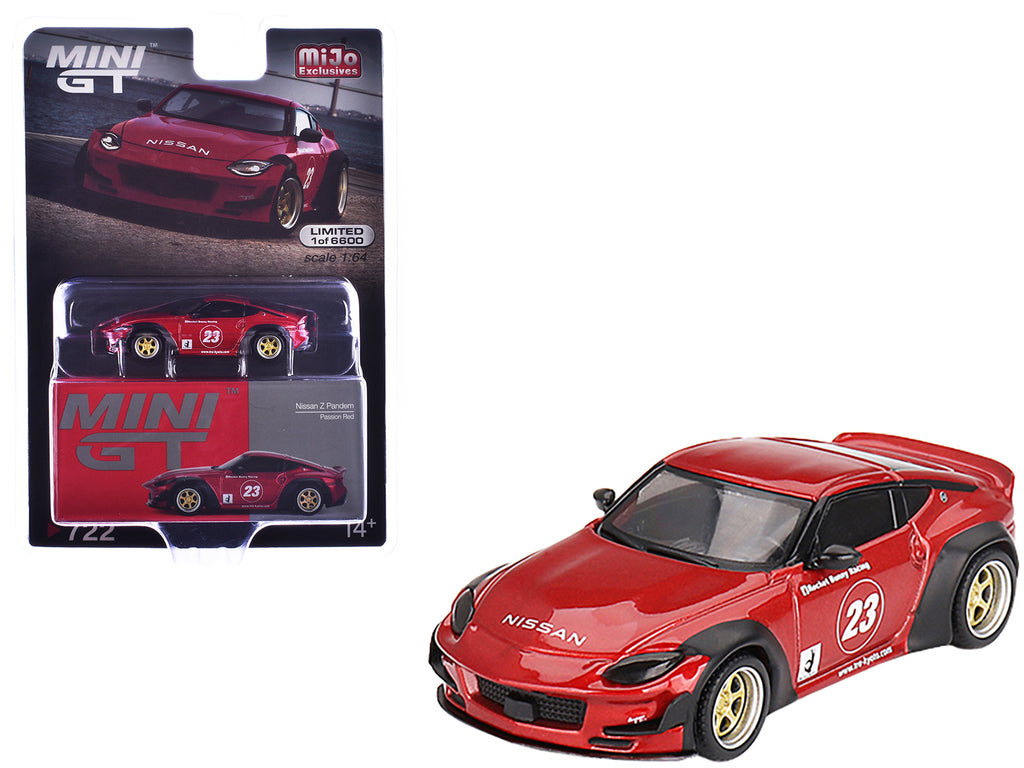 Nissan Z 'Pandem' #23 Passion Red Metallic Limited Edition to 6600 pieces Worldwide 1/64 Diecast Model Car by Mini GT