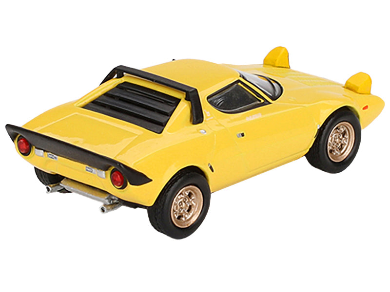 Lancia Stratos HF Stradale Giallo Fly Yellow Limited Edition to 1440 pieces Worldwide 1/64 Diecast Model Car by Mini GT