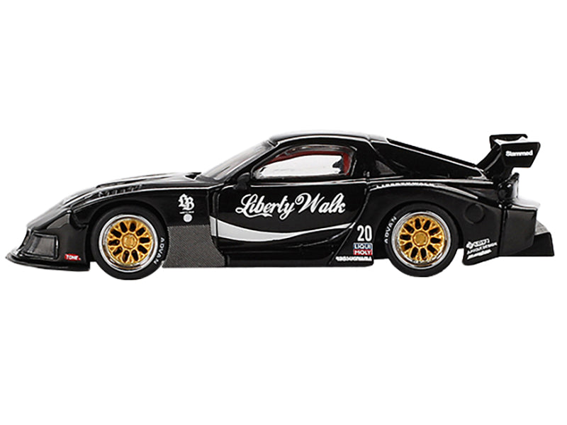 Mazda RX-7 LB-Super Silhouette #20 'Liberty Walk' Black Limited Edition 1/64 Diecast Model Car by Mini GT