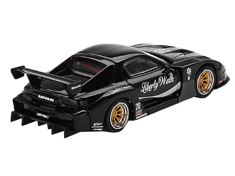 Mazda RX-7 LB-Super Silhouette #20 'Liberty Walk' Black Limited Edition 1/64 Diecast Model Car by Mini GT