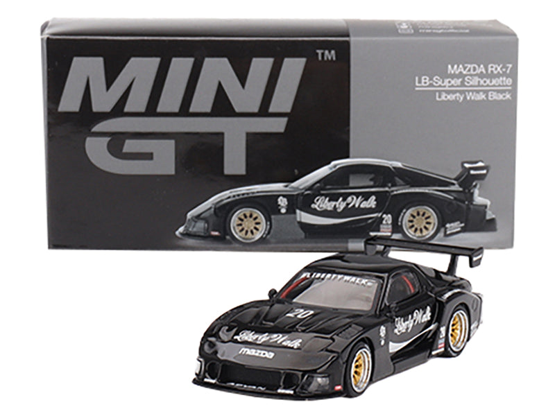 Mazda RX-7 LB-Super Silhouette #20 'Liberty Walk' Black Limited Edition 1/64 Diecast Model Car by Mini GT