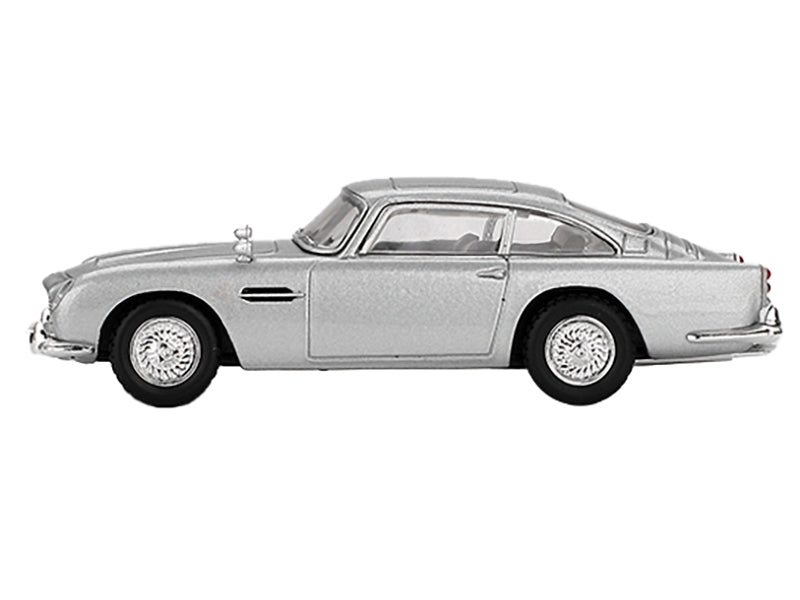 Aston Martin DB5 RHD (Right Hand Drive) Birch Silver Metallic 007 James Bond 'Thunderball' (1965) Movie Limited Edition 1/64 Diecast Model Car by Mini GT
