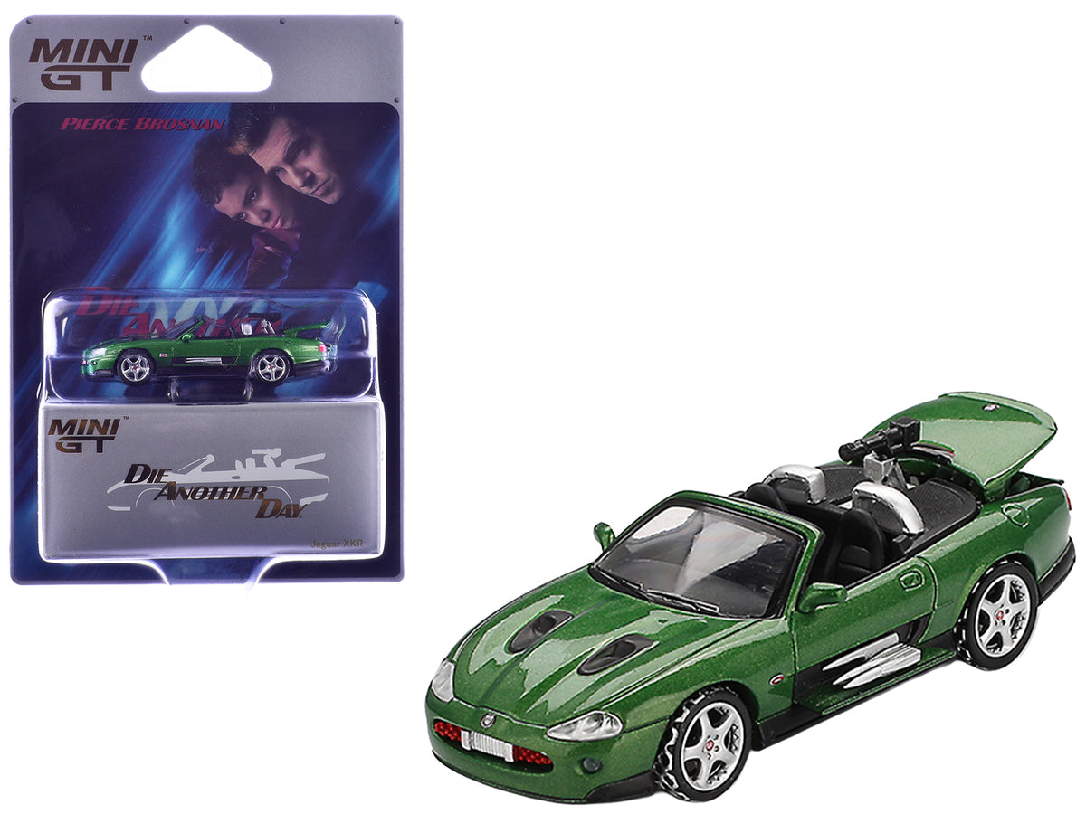 Jaguar XKR Green Metallic 007 James Bond 'Die Another Day' (2002) Movie Limited Edition 1/64 Diecast Model Car by Mini GT