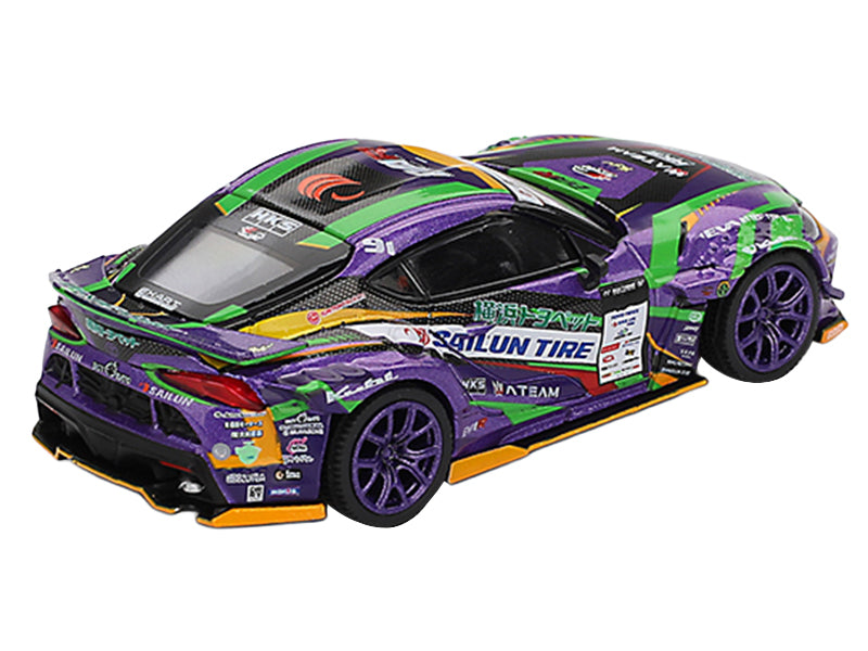 Toyota GR Supra KUHL RHD (Right Hand Drive) #91 Shingo Hatanaka 'Evangelion Racing' 'D1 Grand Prix' (2021) Limited Edition 1/64 Diecast Model Car by Mini GT
