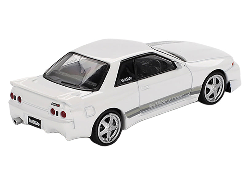 Nissan Skyline GT-R (R32) RHD (Right Hand Drive) 'Veilside Combat C-I' White with Gray Stripes Limited Edition 1/64 Diecast Model Car by Mini GT