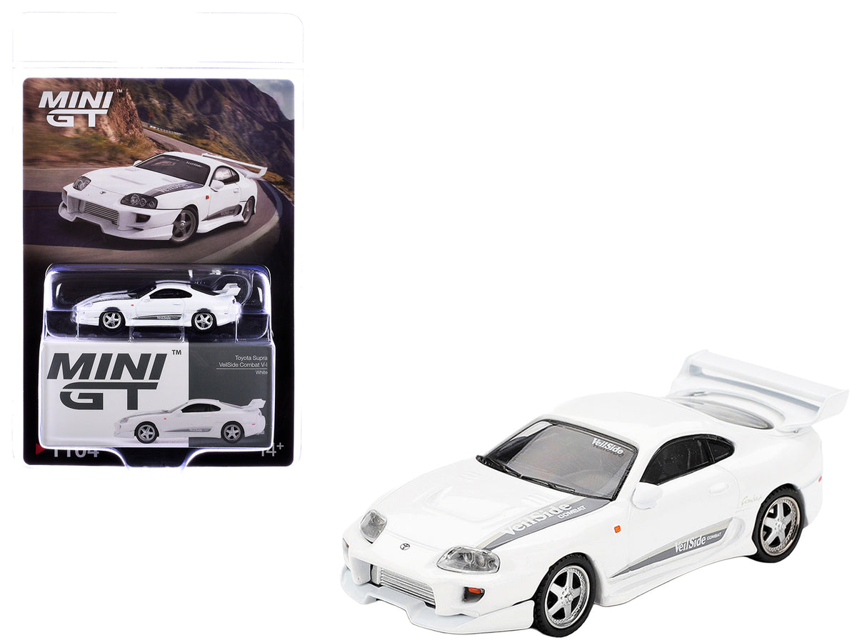 Toyota Supra 'VeilSide Combat V-I' White Limited Edition 1/64 Die Cast Model Car by Mini GT