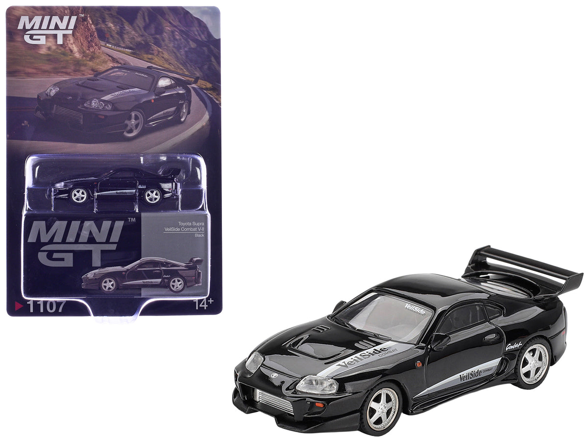 Toyota Supra 'VeilSide Combat V-II' Black Limited Edition 1/64 Diecast Model Car by Mini GT