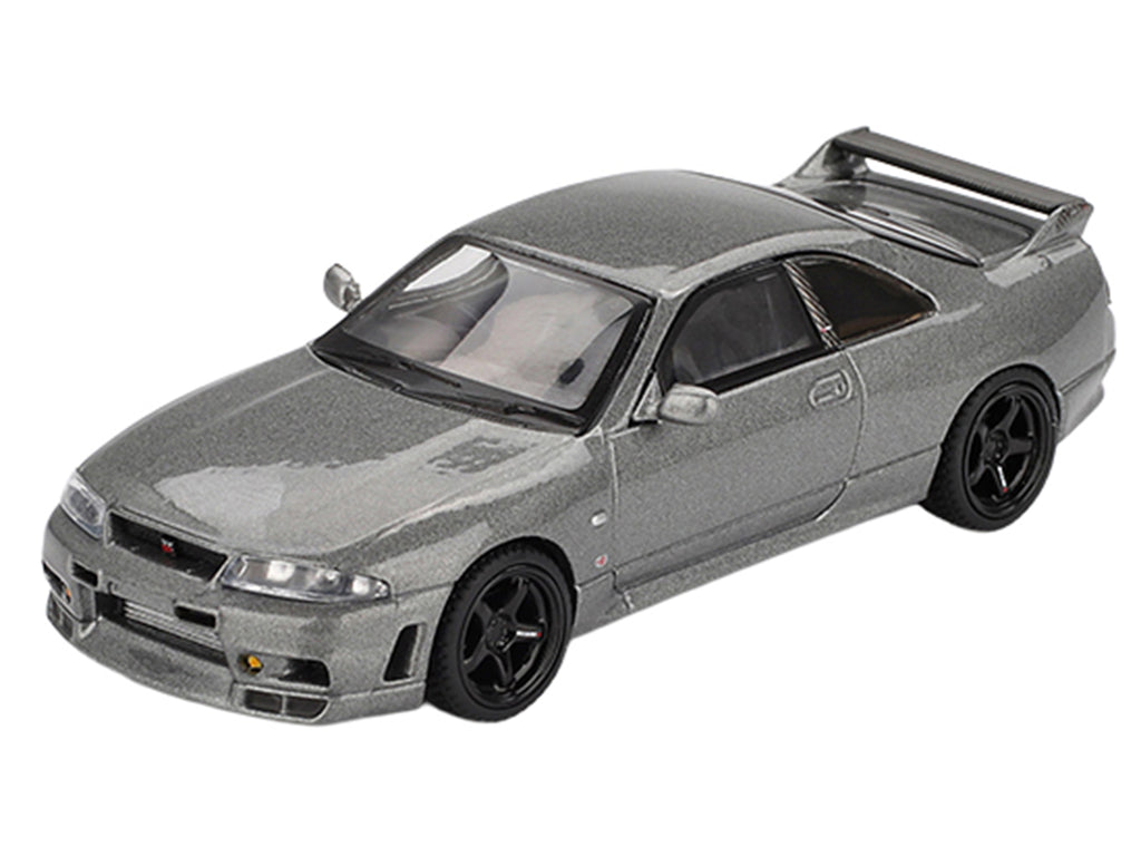 Nissan Skyline GT-R (NISMO BCNR33 CRS Version) RHD (Right Hand Drive) Dark Metal Gray Metallic Limited Edition 1/64 Diecast Model Car by Mini GT