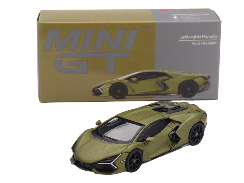 Lamborghini Revuelto Verde Gea Matte Green Metallic Limited Edition 1/64 Die Cast Model Car by Mini GT