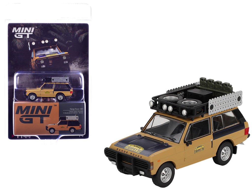 Range Rover with Roofrack 'West Germany 1' Christian Swoboda - Knuth Mentel Winner 'Camel Trophy Sumatra' (1981) Limited Edition 1/64 Diecast Model Car by Mini GT