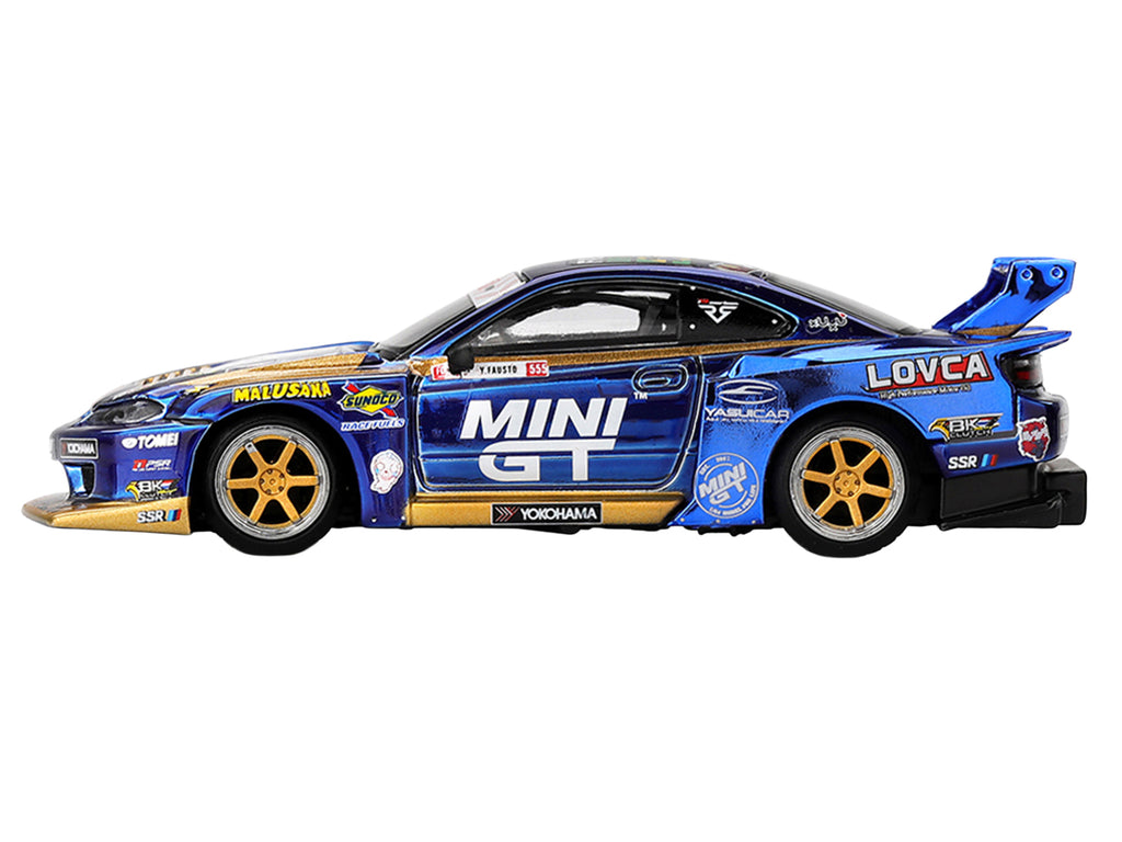 Nissan Silvia (S15) LB-Super Silhouette RHD (Right Hand Drive) #555 Yukio Fausto 'Team MINI GT Liberty Walk' 'Formula Drift Japan' (2025) Limited Edition 1/64 Diecast Model Car by Mini GT