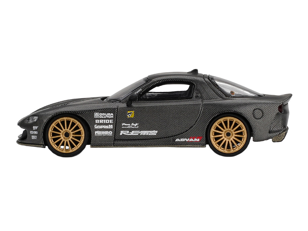 Mazda RX-7 RE-Amemiya 'Matsukiyo KOKU 3 Rotor NA-7' Carbon Fiber 'Tokyo Auto Salon 2025 Best Tuned Car Award' Limited Edition 1/64 Diecast Model Car by Mini GT