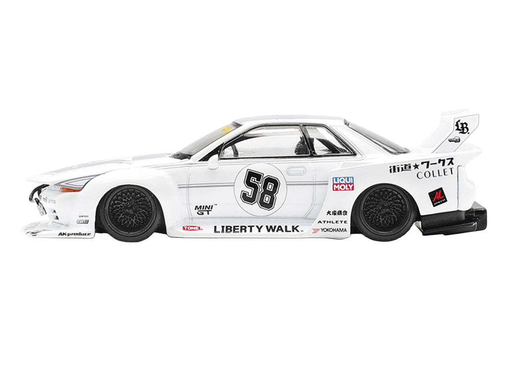 Nissan Skyline GT-R (R32) RHD (Right Hand Drive) #58 'Kaido Works' White with Gray Graphics 'Tokyo Auto Salon 2025' Limited Edition 1/64 Diecast Model Car by Mini GT