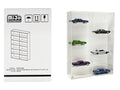 Showcase 12 Car Display Case Wall Mount with White Back Panel 'Mijo Exclusives' for 1/64 Scale Models