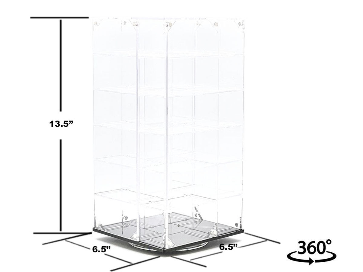 Acrylitower Showcase 24 Car Display Desktop Spinner with Cover Clear 'Mijo Exclusives' for 1/64 Scale Models