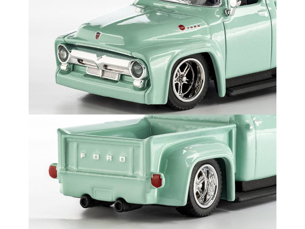 1956 Ford F-100 Pickup Truck Light Green 'Collection' Series 1/64 Diecast Model Car by Majorette