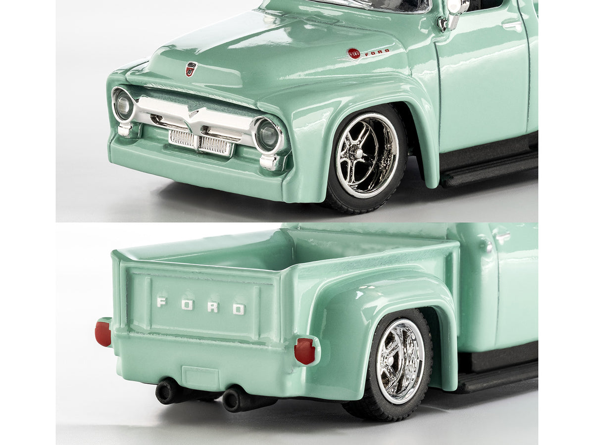 1956 Ford F-100 Pickup Truck Light Green 'Collection' Series 1/64 Diecast Model Car by Majorette