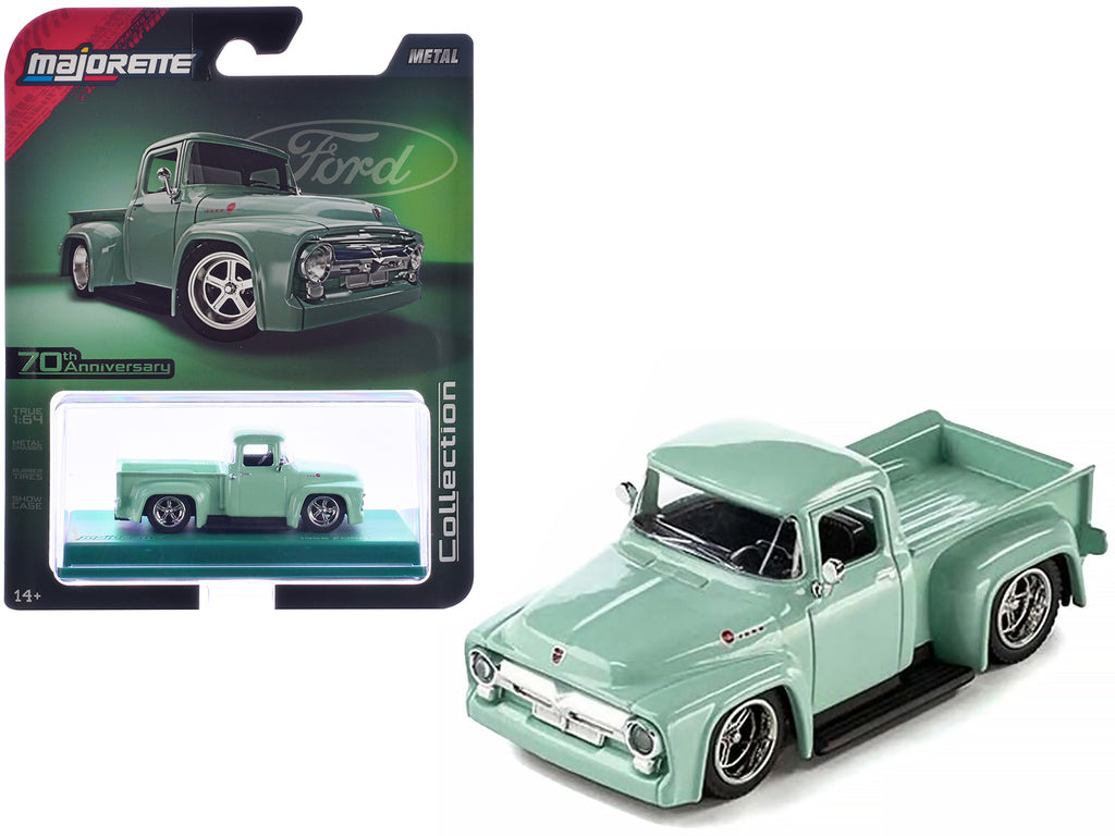 1956 Ford F-100 Pickup Truck Light Green 'Collection' Series 1/64 Diecast Model Car by Majorette