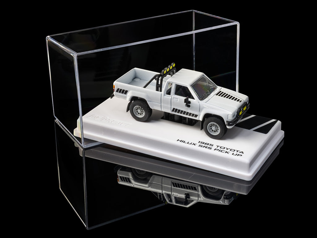 1985 Toyota Hilux SR5 Pickup Truck White with Black Graphics 'Collection' Series 1/64 Diecast Model Car by Majorette