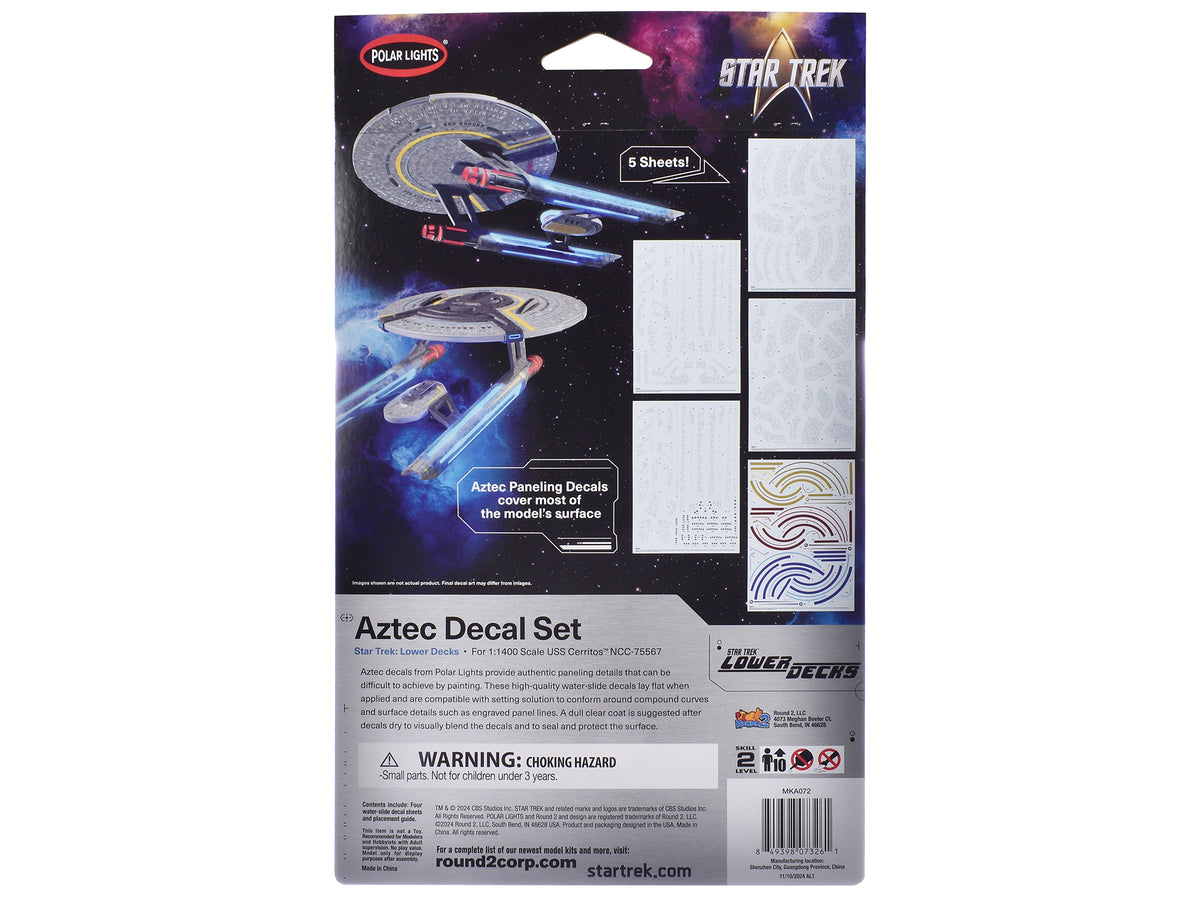 USS Cerritos NCC-75567 Aztec Decal Set 'Star Trek: Lower Decks' (2020-2024) TV Series 1/1400 Scale by Polar Lights