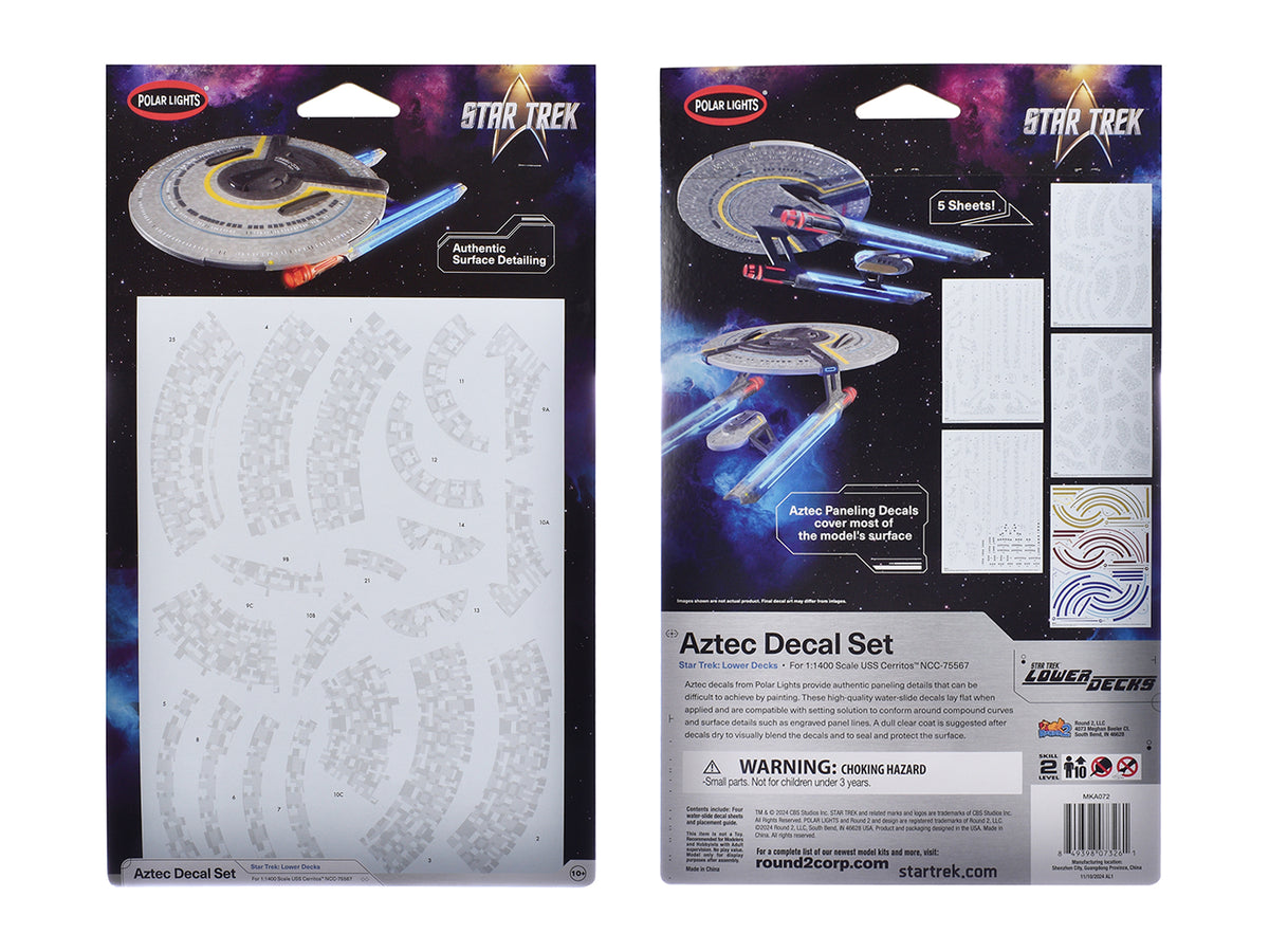 USS Cerritos NCC-75567 Aztec Decal Set 'Star Trek: Lower Decks' (2020-2024) TV Series 1/1400 Scale by Polar Lights