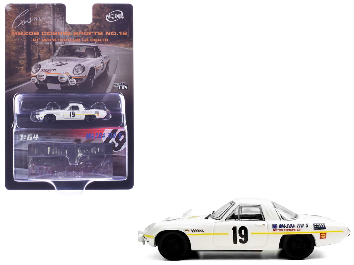 Mazda 110 S Cosmo Sports RHD (Right Hand Drive) #19 'Marathon de la Route' (1968) 1/64 Diecast Model Car by Model Model