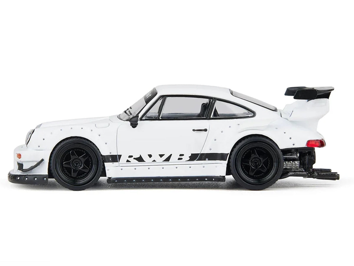 RWB 930 Matt White with Black Stripes 1/64 Diecast Model Car by Model Model