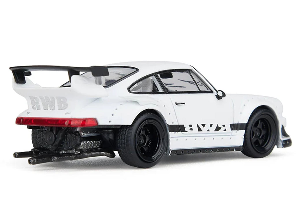RWB 930 Matt White with Black Stripes 1/64 Diecast Model Car by Model Model