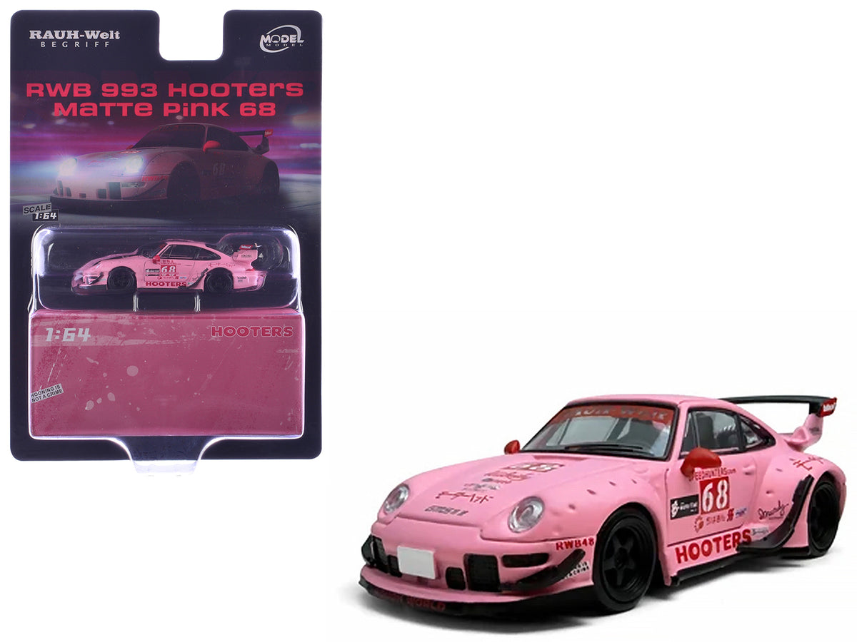 RWB 993 #68 'Hooters' Matt Pink 1/64 Diecast Model Car by Model Model