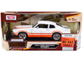 1974 Ford Maverick Grabber White with Orange Stripes 'Forgotten Classics' Series 1/24 Diecast Model Car by Motormax