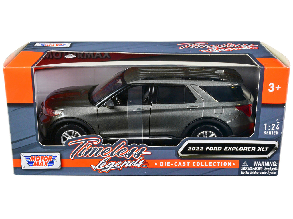 2022 Ford Explorer XLT Gray Metallic 'Timeless Legends' Series 1/24 Diecast Model Car by Motormax