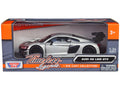 Audi R8 LMS GT3 Silver Metallic 'Timeless Legends' Series 1/24 Diecast Model Car by Motormax