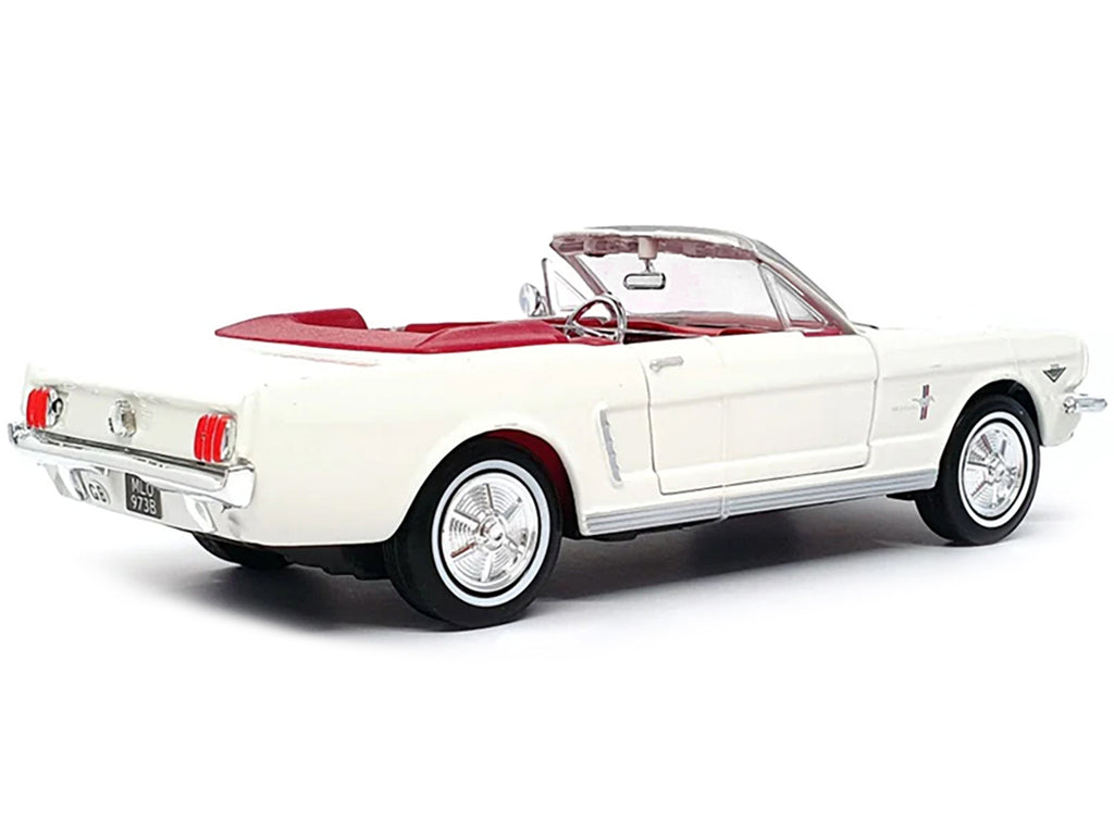 1964 1/2 Ford Mustang Convertible White with Red Interior James Bond 007 'Goldfinger' (1964) Movie 'James Bond Collection' Series 1/24 Diecast Model Car by Motormax